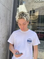 ヘアサロン アウラ(hair salon aura) スパイキーショート抜きっぱなしブリーチホワイトブリーチ