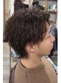 メンズパーマツイストスパイラルウルフ