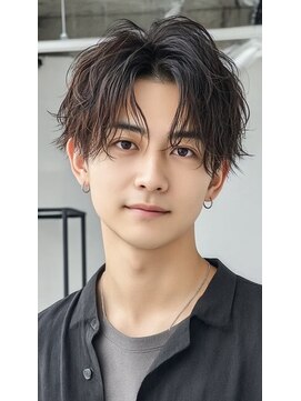 ノイエ 原宿 北参道(NoIE) フェザーパーマシャドウパーマダークブラウンニュアンスパーマ