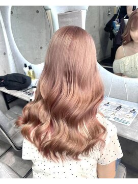 インク 渋谷(INK.) イメチェンヘアスタイルアンブレラカラーピンクベージュ