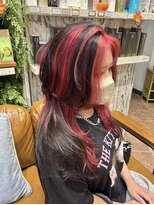 ブラウン(Brown)&nbsp;ハイレイヤーロングウルフ×デザインカラー