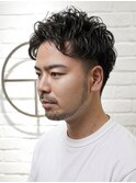 ソフトツーブロック×ビジネスショート清潔感メンズパーマ
