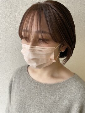 オウルヘアー(Owl hair) くすみオレンジ/シースルーバング