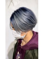 メンズ サロン ドット トウキョウ 町田店(men's salon dot. tokyo) 【小柳裕夢】ブルー×シルバールーツカラー