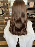 ナチュラルブラウン×ウェーブ巻き
