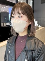 インナーピンク_斜めバンググレージュカラーシルキー_ba455501