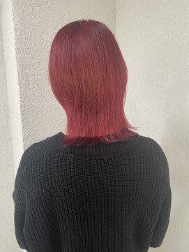 アジールヘア 所沢プロペ通り店(agir hair) ヘルシーウルフ美髪ケアブリーチピンクレッド所沢練馬