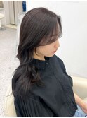 韓国風顔周りカット×ダークグレージュ