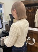 ホワイトベージュ × 切りっぱなしボブ 【横須賀中央 Really】