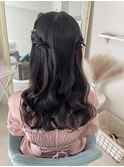 サイドハーフアップ