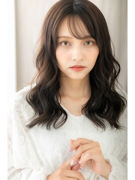 カバーヘア イヴ 戸頭店(COVER HAIR EVE) 大人可愛い黒髪アッシュ韓国風巻きウェーブパーマZ戸頭30代40代