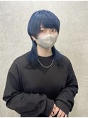 ブルー裾黒中性ウルフ