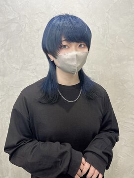 ジル(JiLL.) ブルー裾黒中性ウルフ