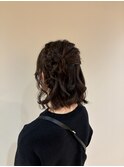 ハーフアップお団子
