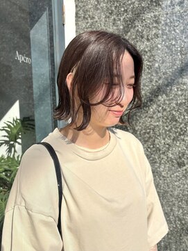 アペロ 柏(Apero) 切りっぱなしボブ/前髪なし/インナー/ボブ/マロンベージュ