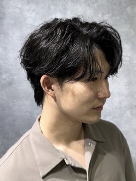 曲がる縮毛矯正専門店 バイ レイズ 名駅(曲がる縮毛矯正専門店 by RAYS) フェザーパーマ 襟足ありセンターパートK