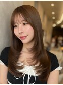 ざくざくレイヤーハッシュカット表参道ワンカールブラウン