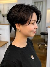 ジーナ 渋谷 表参道(JINA) 大人ショートボブ/ハンサムショート/前髪なし/30代40代50代