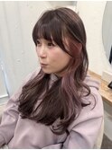 アッシュピンクのインナーカラー