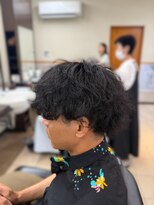 キューブ(HAIR MAKE Cube) メンズパーマ×マッシュ|黒髪ツーブロック無造作ヘア