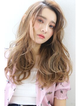 ブラン 梅田(Blanc) 【Blanc/梅田】ハイライト_ベージュカラー_ラフカールロングs