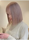 4191ミルクティーアッシュハイトーンカラーグレーベージュボブ