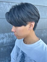 ニアウ 高崎店(Niau)&nbsp;メンズセンターパートニュアンスパーマナチュラル群馬高崎眉毛