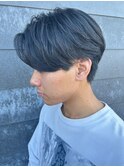 メンズセンターパートニュアンスパーマナチュラル群馬高崎眉毛