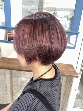 ラック 海老名店(LUCK) 【大人かわいい艶髪】白髪ぼかしハイライト×ピンク系×ショート