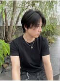 センターパートウルフニュアンスパーマコンマヘアカルマパーマ