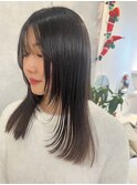 顔まわりレイヤー×髪質改善カラー