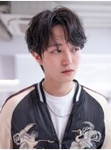 カルマパーマベリーショートダークアッシュニュアンスパーマ