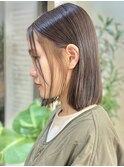 艶髪小顔似合わせカットインナーカラーミディアムボブエモージュ