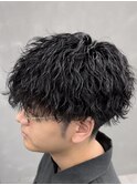 ショートマッシュ×縦落ちウェーブ