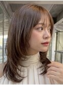 【大人可愛い】内巻きミディx小顔レイヤー