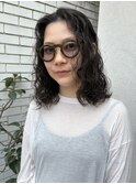 暗髪パーマ◎黒髪パーマ×ニュアンスパーマ×小顔カット