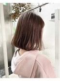 大人なボブヘア×ハイライトブラウンベージュ◎