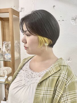 シエン 恵比寿(CIEN) インナーカラー/丸みショート/イエローカラー/マッシュボブ