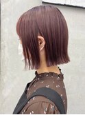 ハイライト/マチルダボブ前髪ピンクベージュ/インナーグレージュ
