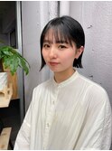 ミニボブ外はねショートボブ暗色