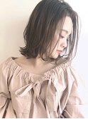 Say.切りっぱなしボブグレーベージュくびれボブ前髪なし表参道