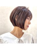大人可愛いショートボブ×ナチュラルカラー[与野]