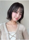 小顔ミディアムレイヤーフェミニンボブメルティーカラー