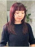 ピンクパープル　ワインレッド　カシスカラー　レイヤー　赤
