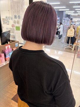 ビーバイシージャストビューティー(B by C just beauty) ラベンダーピンク　グラデーション　丸みボブ　韓国ボブ