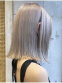 渋谷ブリーチカラータッセルボブ顔周りレイヤー切りっぱなしボブ