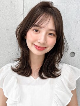 アグノス 青山(Agnos) デジタルパーマ愛されセミディモテ髪前髪艶感レイヤーカット