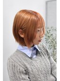 艶感オレンジショートボブ