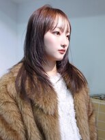 ネルケ 立川(nelke)&nbsp;顔周りレイヤーカット暖色ブラウンシースルーバング韓国ヘア立川