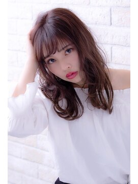 ヘアーアートシフォン 川口東口店(hair art chiffon) チェリーブラウンorダークアッシュのイメチェンフェミニンヘア